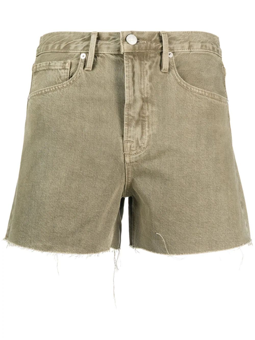 FRAME raw-cut Denim Shorts - Farfetch | Farfetch Global