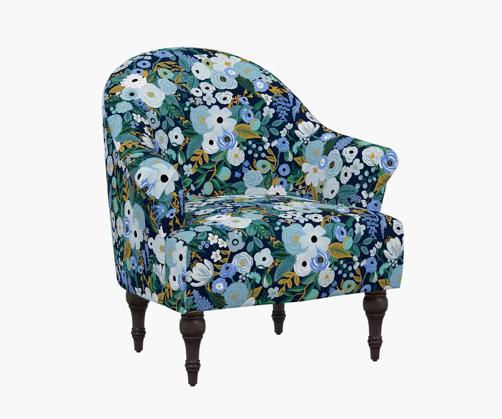 Gramercy Armchair - Garden Party Blue | Rifle Paper Co.