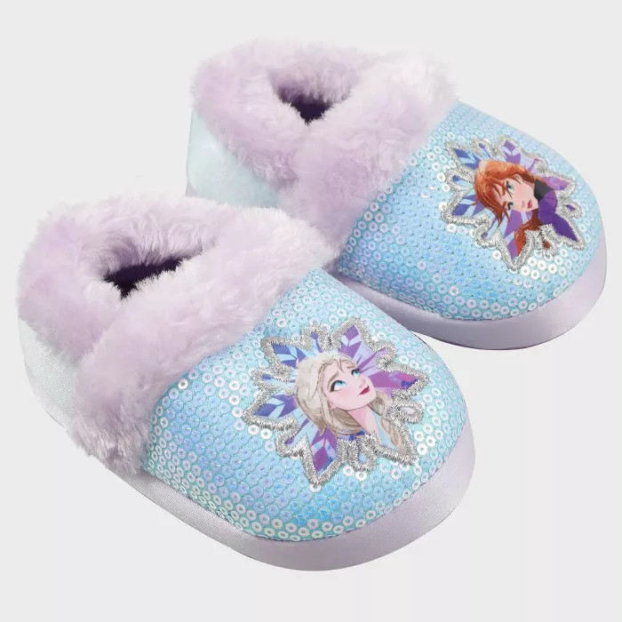 Girls' Frozen Slide Slippers - Purple | Target