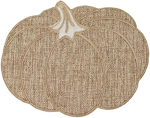 Feuille Fall Placemats Set of 4 – Pumpkin Placemats for Thanksgiving Halloween Natural Color, P... | Amazon (US)