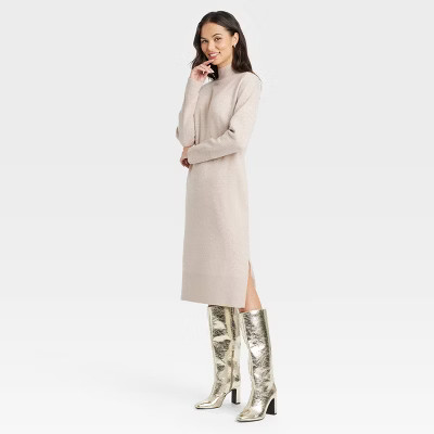 Women's Long Sleeve Midi Sweater Dress - A New Day™ | Target