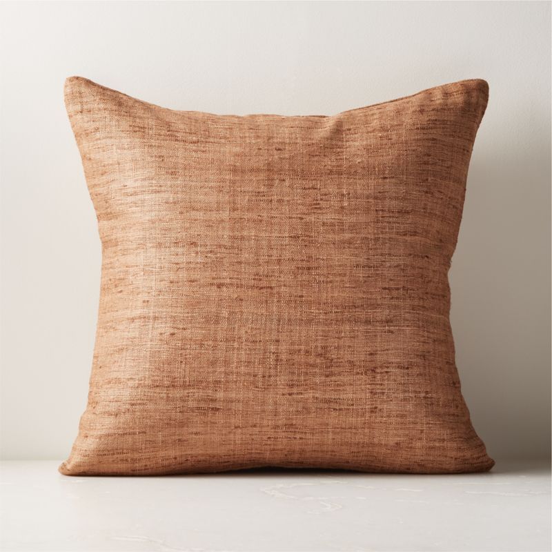 Raj Silk Nude Modern Throw Pillow with Feather-Down Insert 20'' + Reviews | CB2 | CB2
