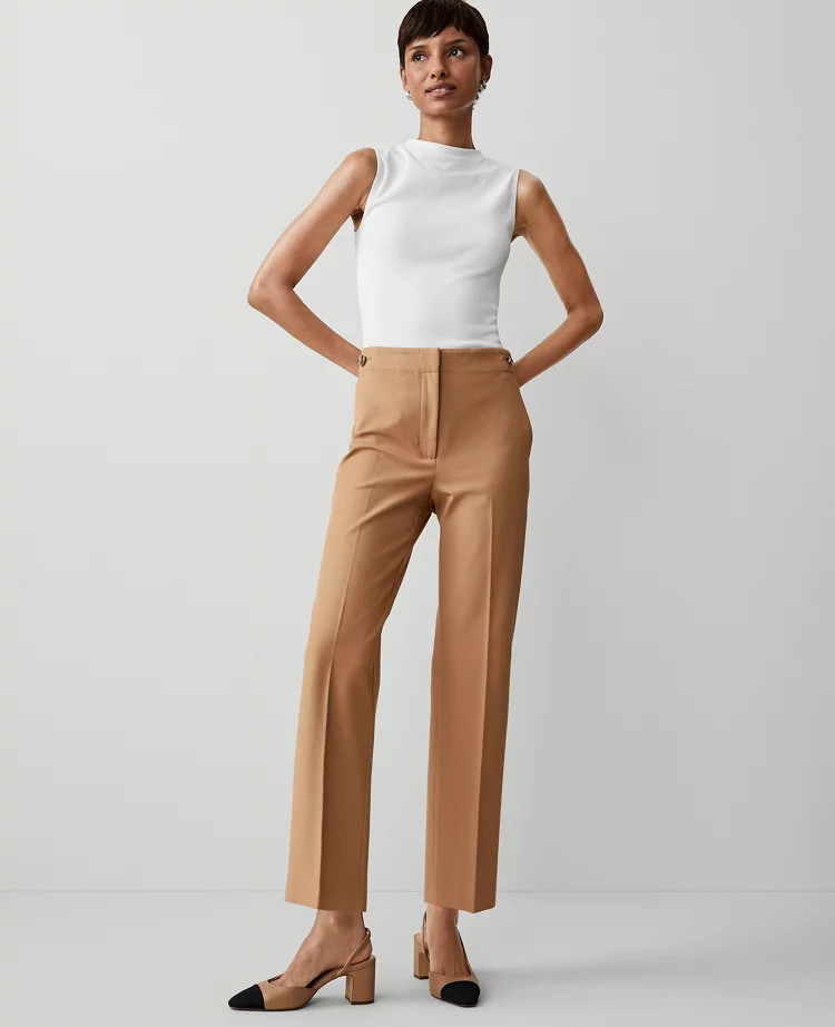 The Belted Single Pleated Wide Leg Pant | Ann Taylor (US)