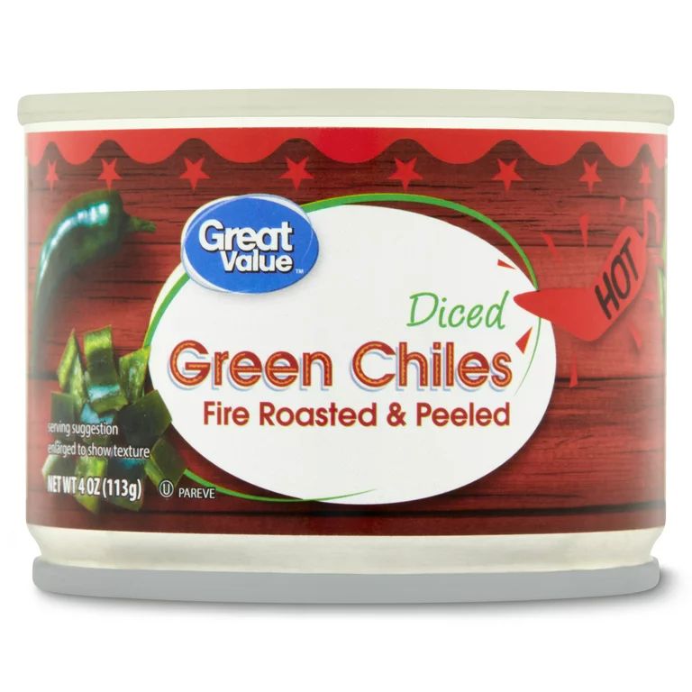 Great Value Canned Hot Diced Green Chiles, 4 oz | Walmart (US)