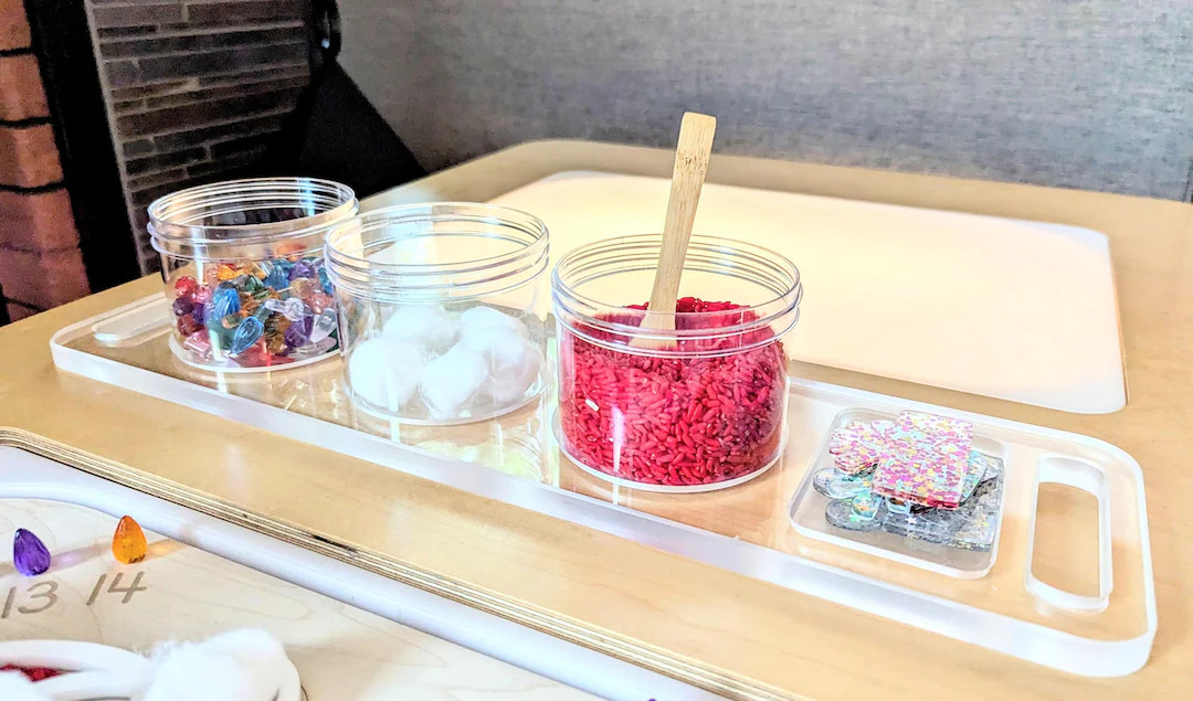 Sensory Play Tinker Tray / Loose Parts Storage Tray / Acrylic Sensory Table Tray / Montessori Cra... | Etsy (Global)