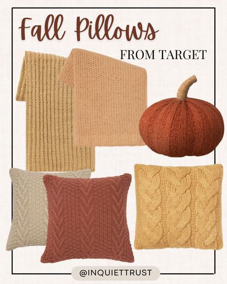 These Fall Pillows from Target are the best for your Fall Home Refresh! These chunky knit sweater pillows, knit blankets, and this pumpkin-shaped pillow looks so comfy and cute!

Target finds, Target faves, Fall decor, Fall home decor, Fall home decor inspo, Fall home decor idea, Home decor, home inspo, home finds, home favorites, home decor inspo, decor, home decor ideas, diy decor

#LTKSeasonal #LTKhome #LTKfamily