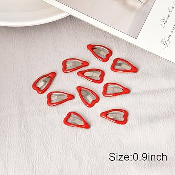 Snap Hair Clips Accessories for Girls Women Mini Heart Shaped Red Hairpins Barrettes for Women Li... | Amazon (US)