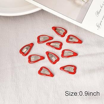 Snap Hair Clips Accessories for Girls Women Mini Heart Shaped Red Hairpins Barrettes for Women Li... | Amazon (US)