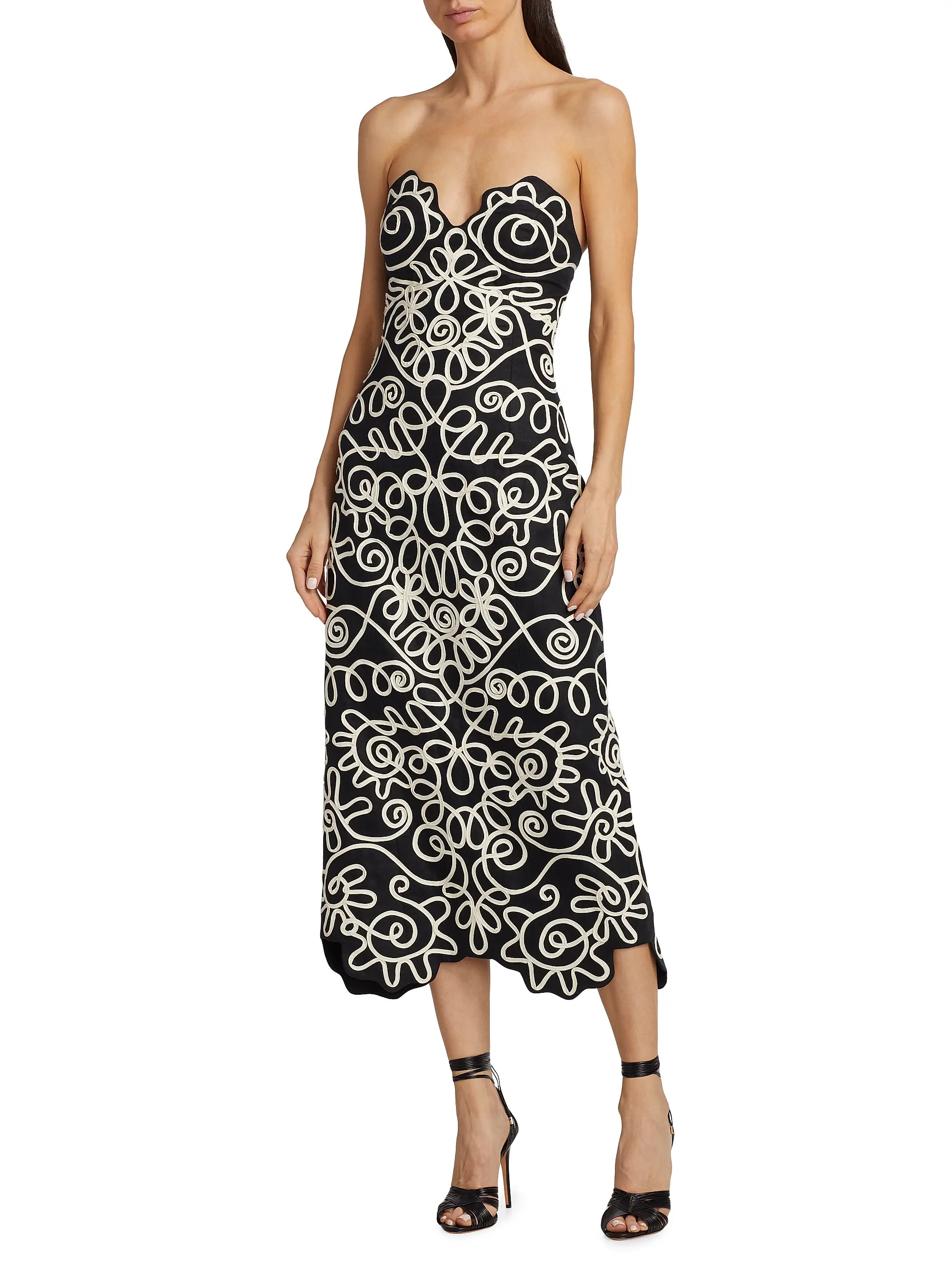 Stella Geometric Strapless Midi-Dress | Saks Fifth Avenue