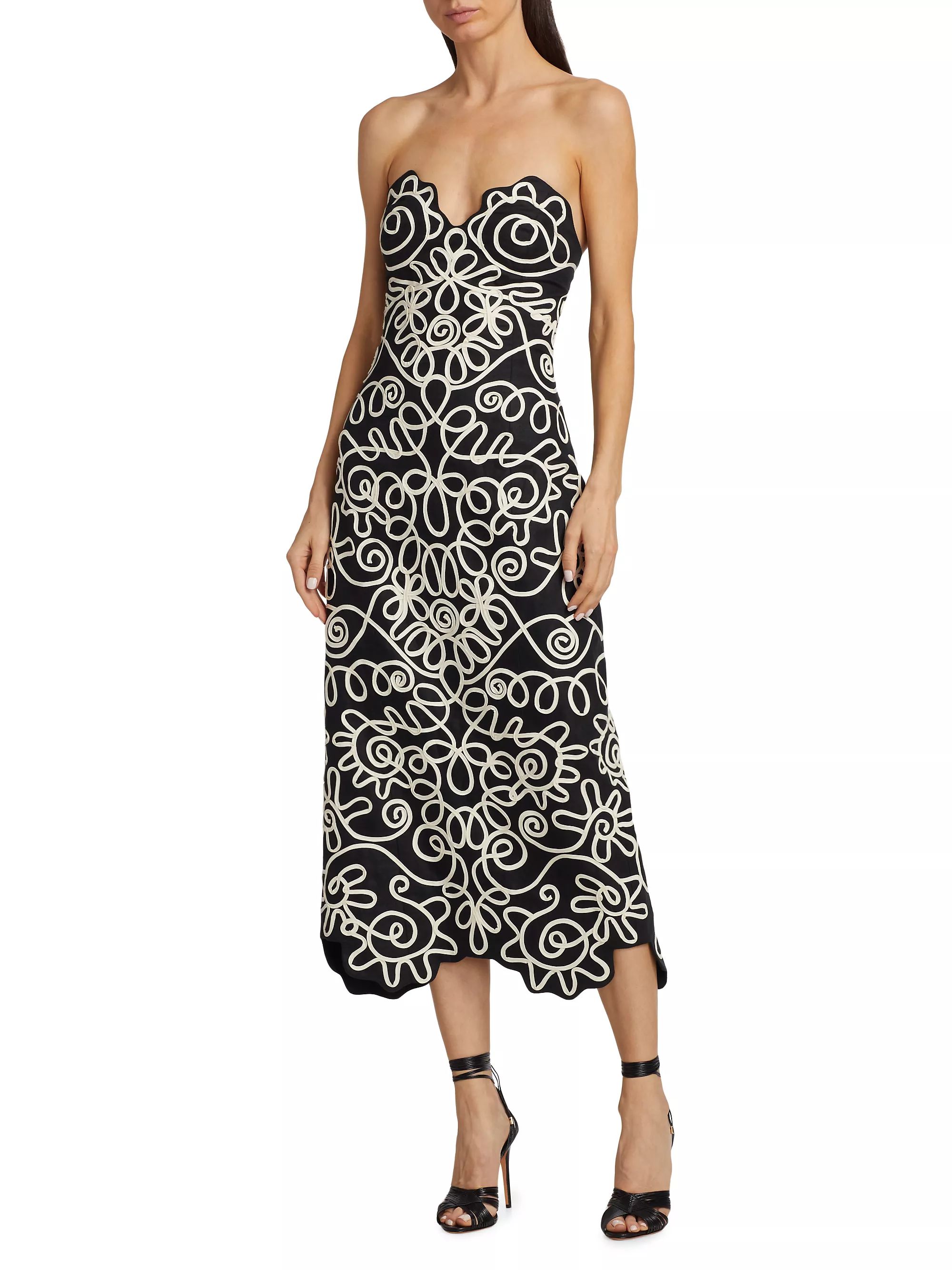 Stella Geometric Strapless Midi-Dress | Saks Fifth Avenue