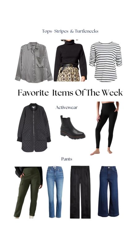 Your favorite items of the week! 

These are your weekly favorite items I know you will wear on repeat. That's what I like!

You embraced stripes; yes, everyone can wear them. Plus, you love turtlenecks all day, every day. 

Activewear, including tights, toppers, and boots, was a big hit.  

You know I like wearing jeans and so do you! Trendy wide-legs and straight were favorites. Plus, active cargo pants and trousers (an essential item in your wardrobe).  All items are tts! 

#LTKover40 #LTKfindsunder100 #LTKVideo