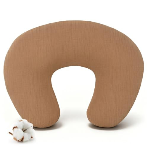 FUNUPUP Muslin Nursing Pillow Cover Compatible with Boppy Nursing Pillow, Soft Baby Nursing Covers for Breastfeeding Pillows for Boys Girls, Brown | Amazon (US)