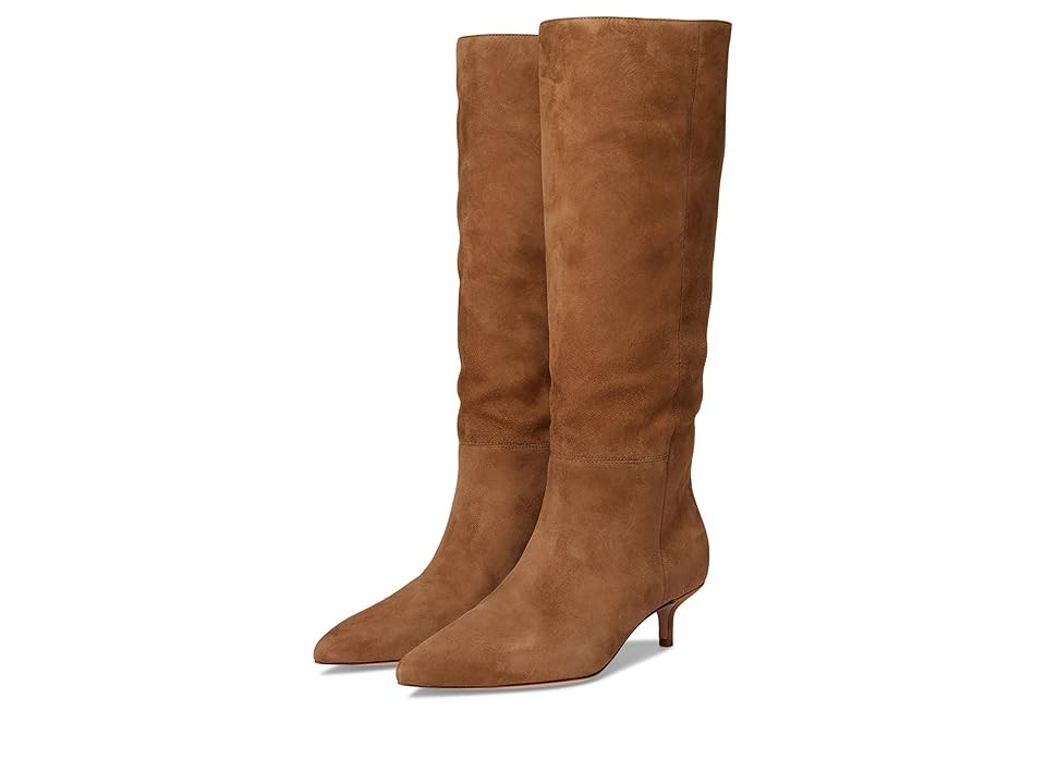 Veronica Beard Lisa 45 Tall Shaft Pull On Tall Boots Women's Boots Hazelwood : 7.5 M, Suede | Zappos