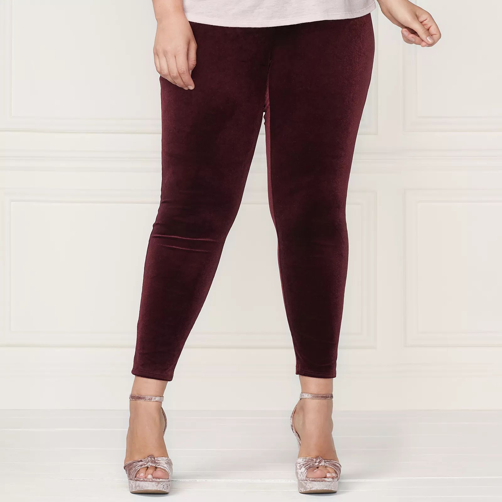 LC Lauren Conrad Runway Collection Velvet Leggings - Plus Size, Women's, Size: 0X, Dark Pink | Kohl's