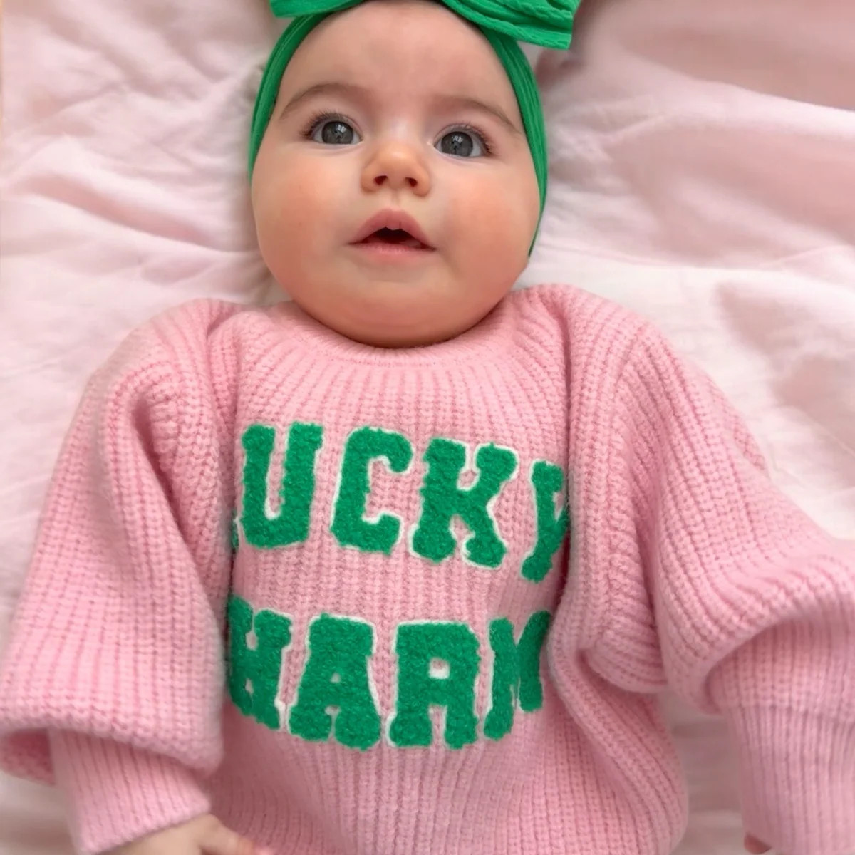 Knit Sweater, Lucky Charm Pink | SpearmintLOVE