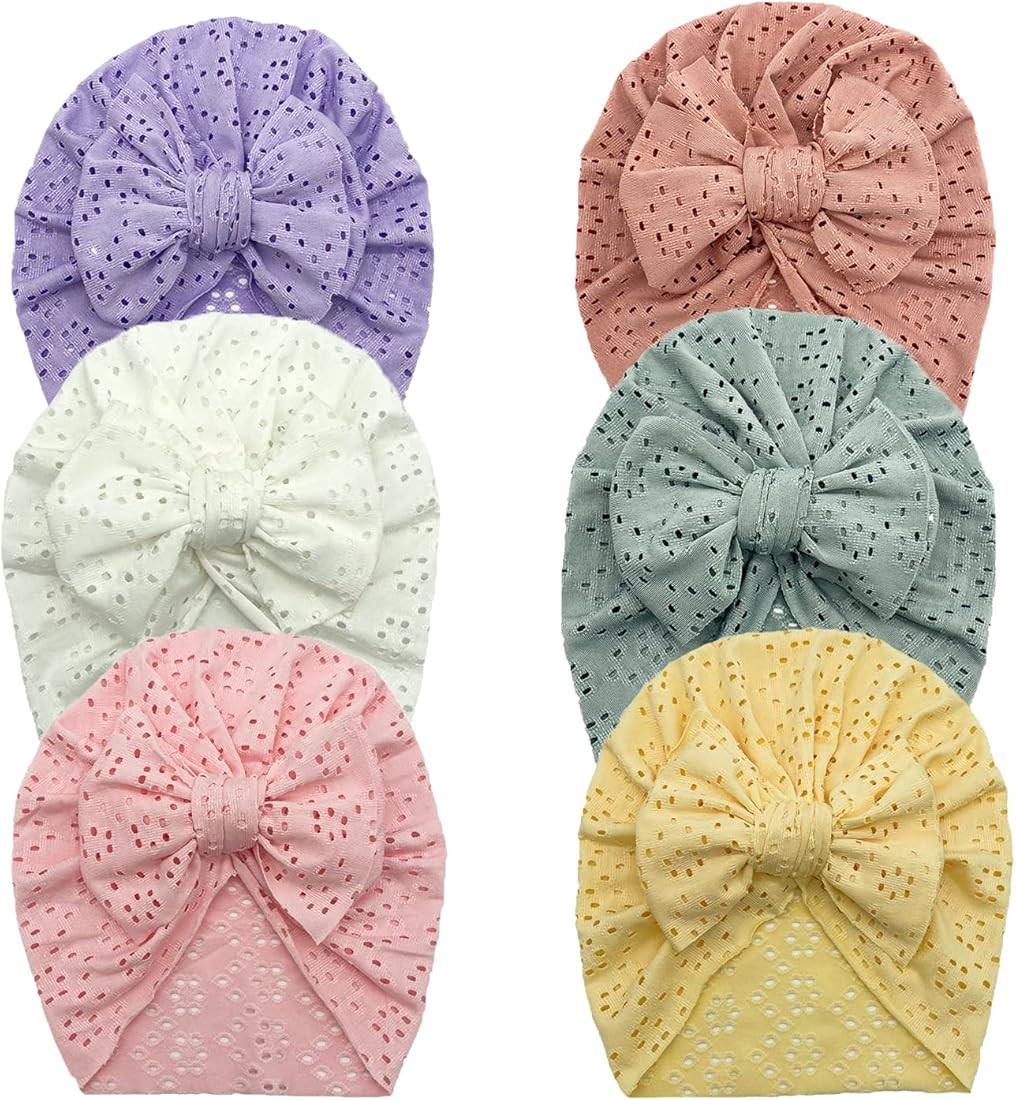 GEZISAN Baby Turban Newborn Baby Girl Hospital Hat Nursery Beanie Headwrap Bohemia Donuts Cap | Amazon (US)