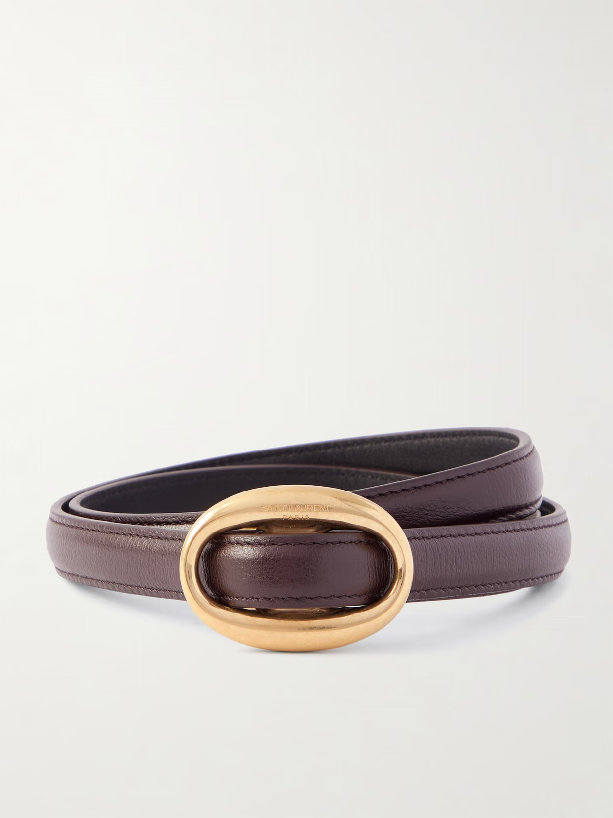 SAINT LAURENT - Leather Belt - Brown - 65 | NET-A-PORTER APAC