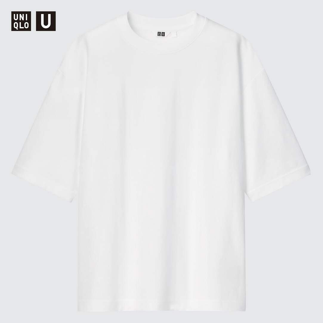 Uniqlo U AIRism Cotton Crew Neck Oversized T-Shirt | UNIQLO UK | UNIQLO (UK)