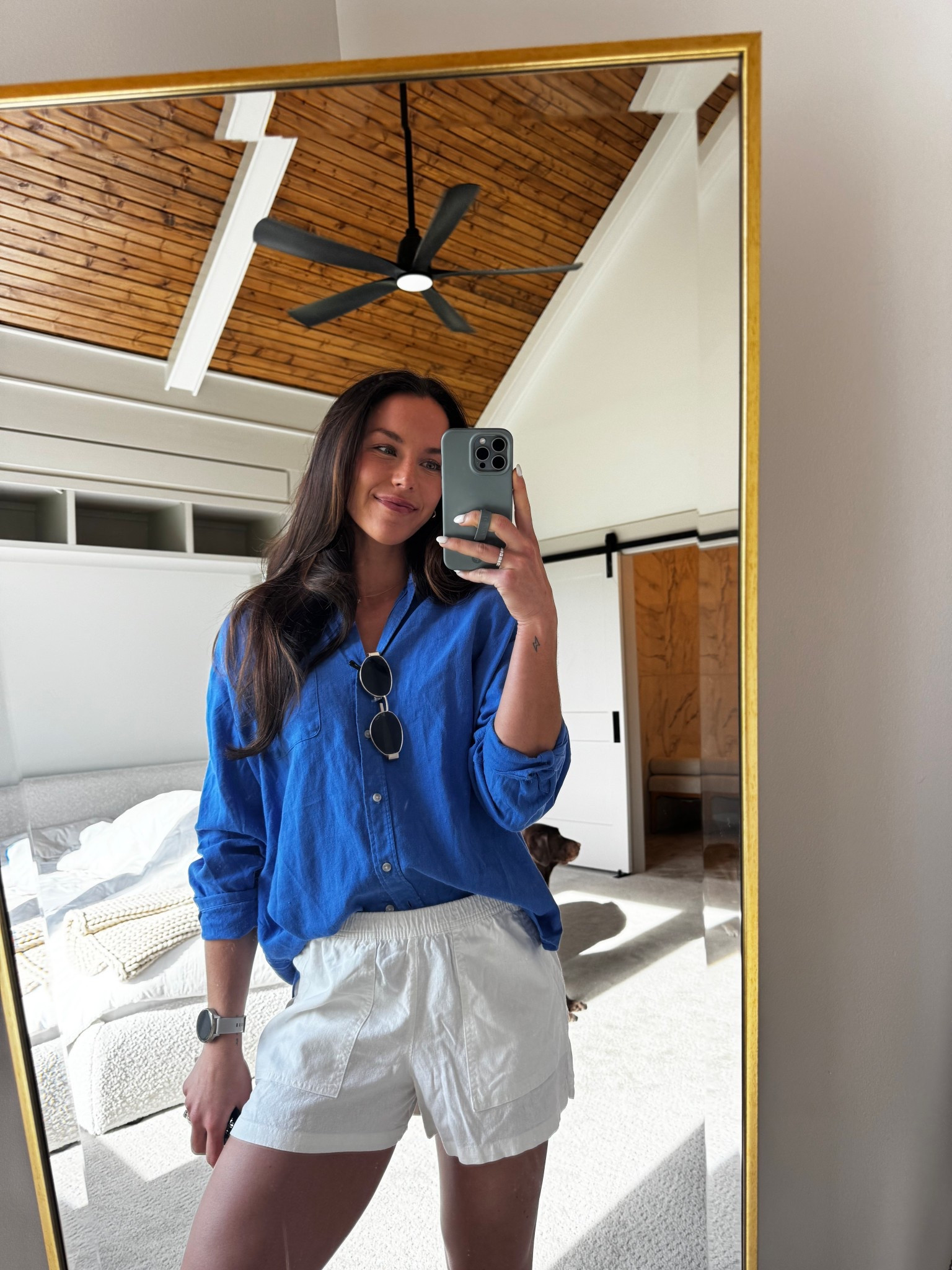 Wearing a large in top and mediums on bottom, but should’ve sized down in bottoms! 