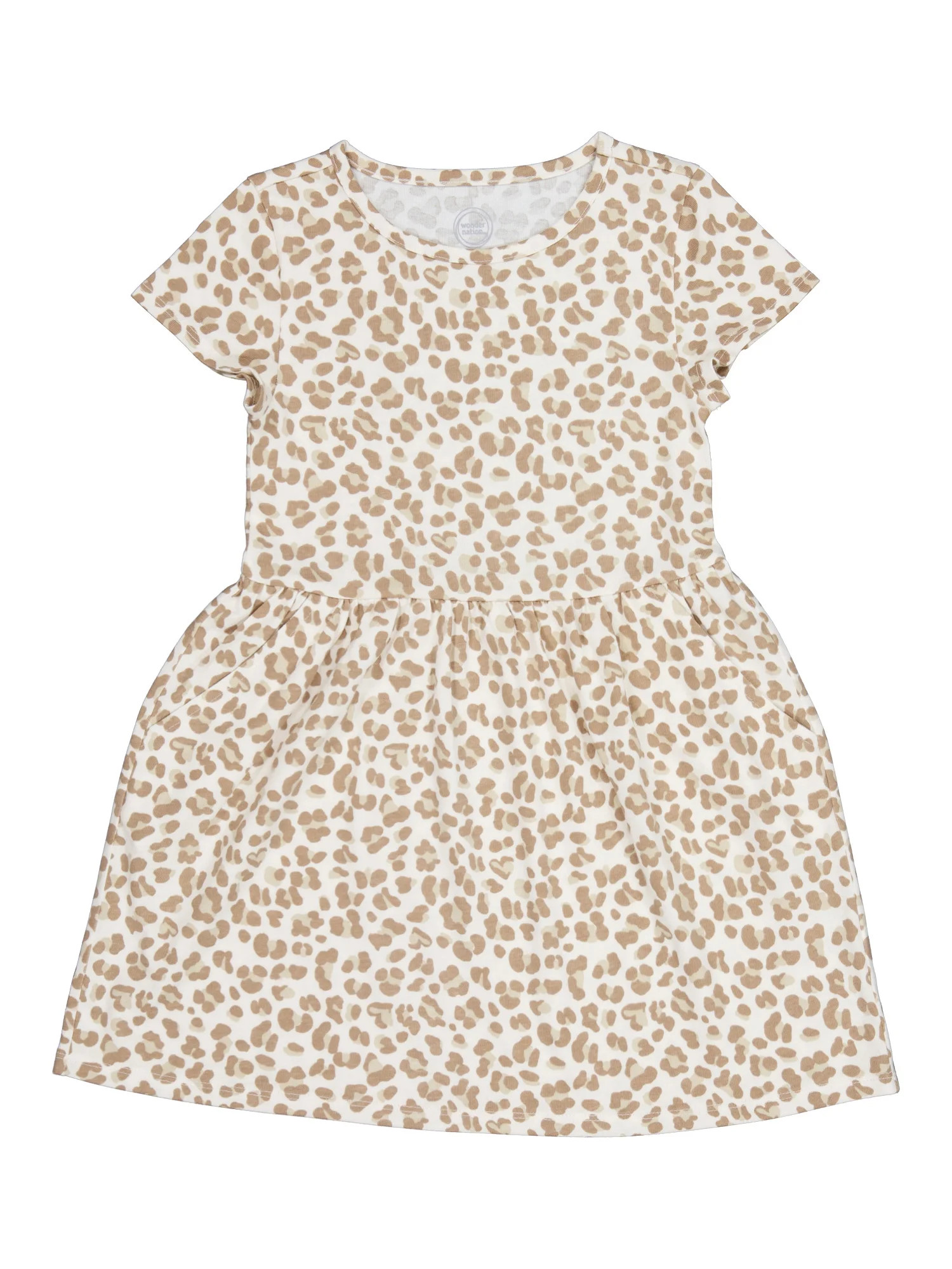 Wonder Nation Girl's Short Sleeve Play Dress, Sizes 4-18 & Plus | Walmart (US)