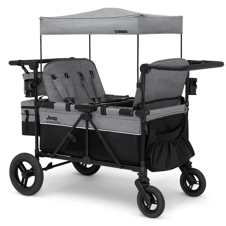 Jeep Wrangler Deluxe 4 Seater Stroller Wagon by Delta Children - Premium Quad Stroller Wagon for ... | Walmart (US)