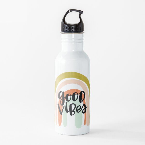 Good Vibes Water Bottle by mandyfordart | Redbubble (US)