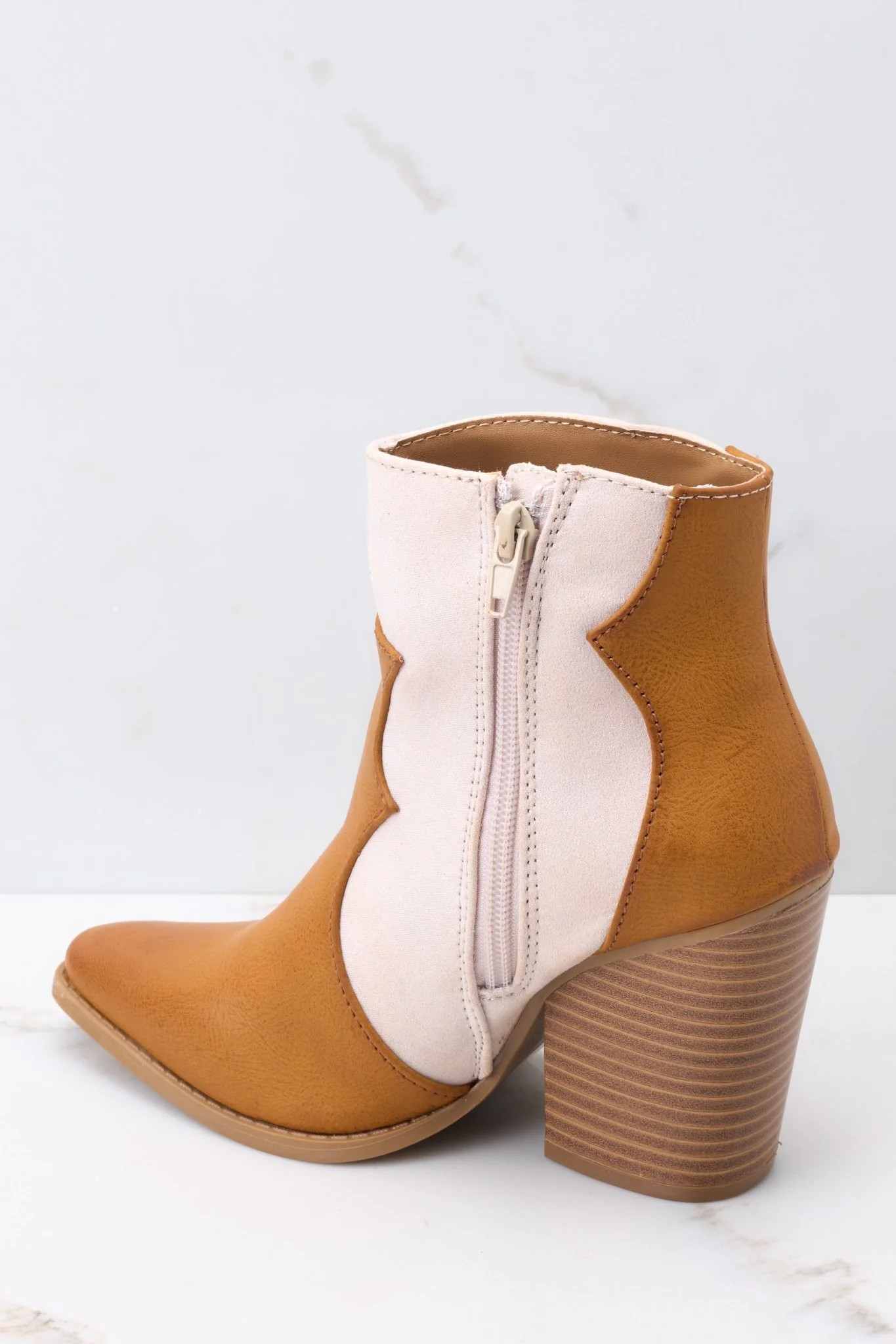 Slay The House Tan Boots | Red Dress 