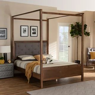 Carbon Loft Osoba Modern and Contemporary Queen Size Platform Canopy Bed | Bed Bath & Beyond