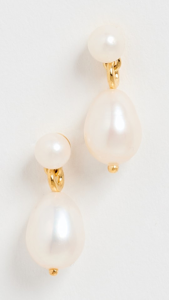 Madewell Vermeil Dangle Pearl Earrings | SHOPBOP | Shopbop
