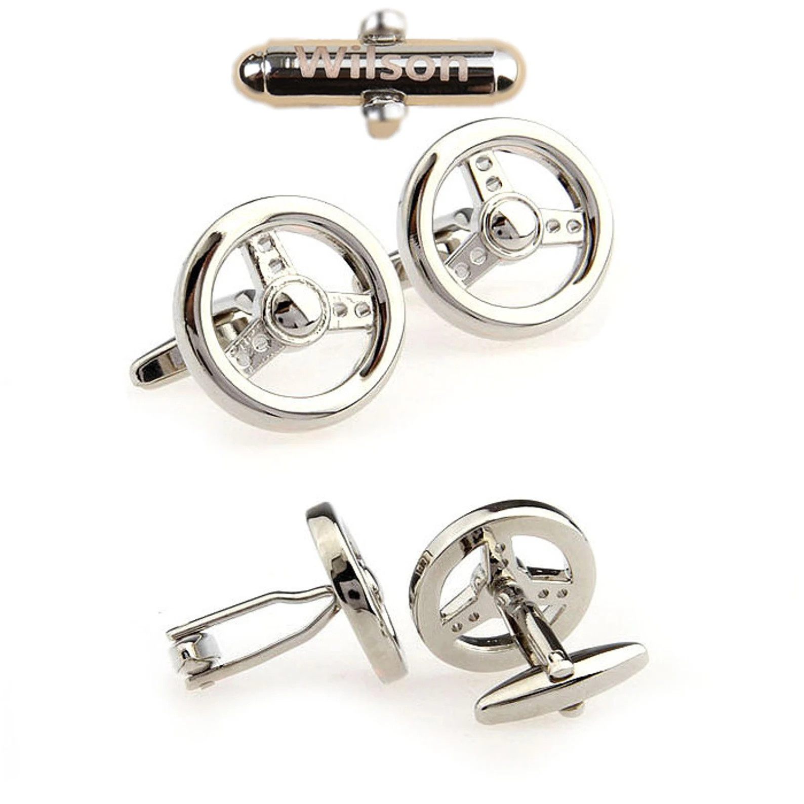 Steering wheel cufflinks,Engraved CuffLinks, Wheel cuff links, Propeller cufflinks, Fancy cuffli... | Etsy (Global)