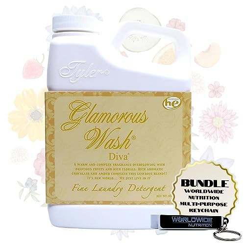 Worldwide Nutrition Bundle Compatible with Tyler Glamorous Wash Diva Laundry Liquid Detergent - Hand and Machine Washable Diva Laundry Detergent - 16 oz, 454-grams Detergent with Keychain | Amazon (US)