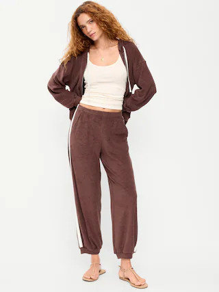 Mid-Rise Terry Cloth Harem Pants | Old Navy (US)