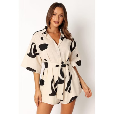 Petal and Pup Womens Kellie Romper - Beige Black XL | Target