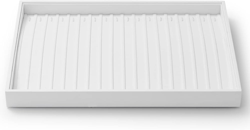 Oirlv Premium White Leather Stackable Jewelry Tray 18 Gird Necklace Bracelet Organizer Showcase N... | Amazon (US)
