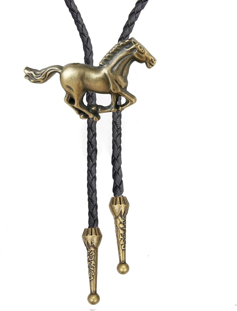 Joxevyia Horse Bolo Tie Western Cowboy Necktie for Men Women Adjustable Brown Leather Cord Runnin... | Amazon (US)