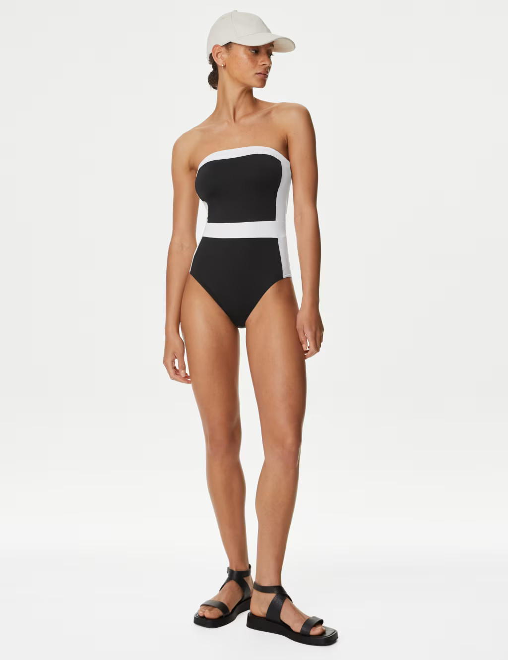 Colour Block Padded Bandeau Swimsuit | Marks & Spencer (UK)