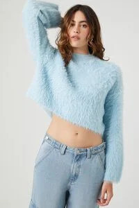 Fuzzy Knit Cropped Sweater | Forever 21 (US)