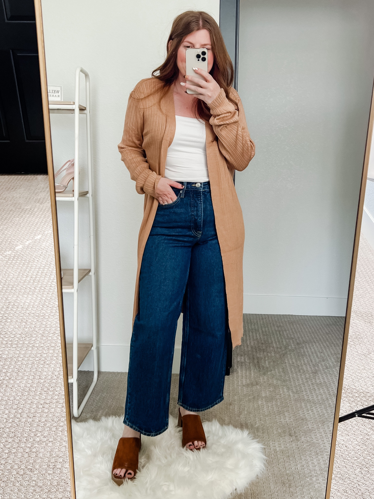 Walmart jeans wearing size 8. Straight leg jeans. Walmart cardigan. Fall outfit. 

#LTKsalealert #LTKunder50 #LTKstyletip