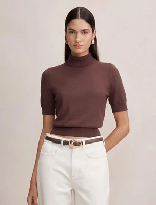Kate Roll Neck Tee Milk Chocolate | Ever New (CA)