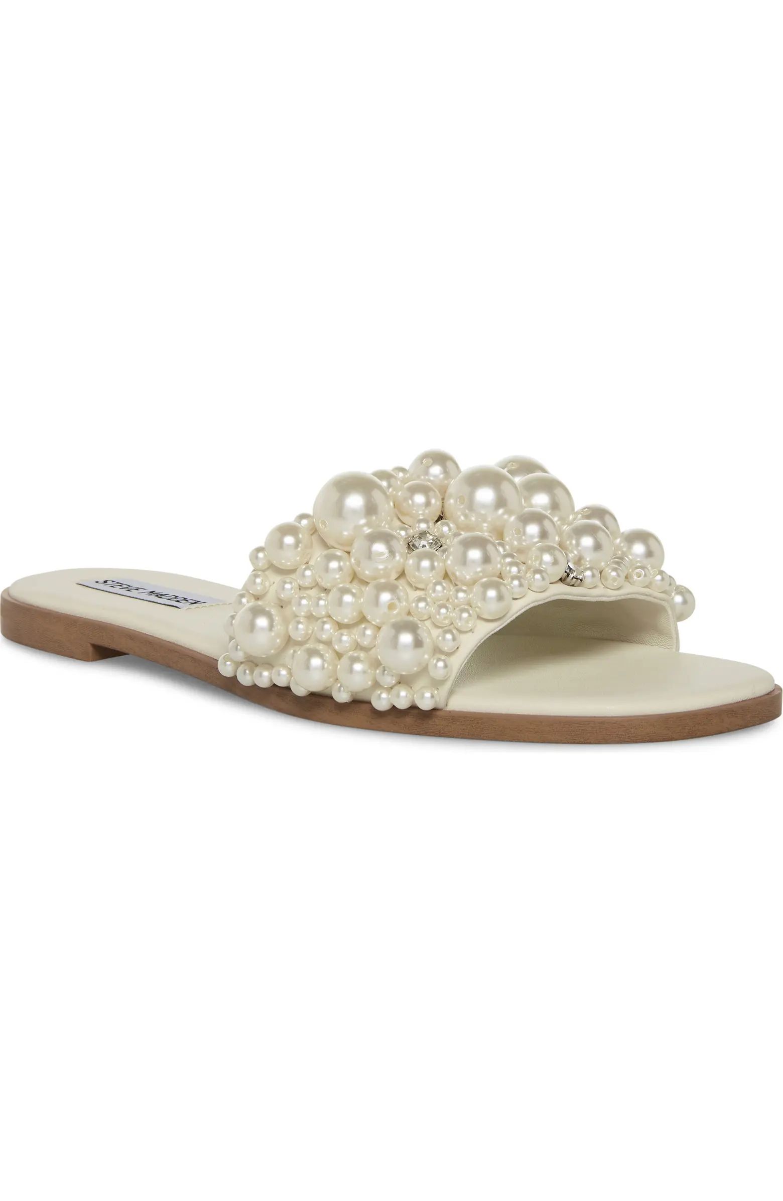 Knicky Imitation Pearl Embellished Slide Sandal (Women) | Nordstrom