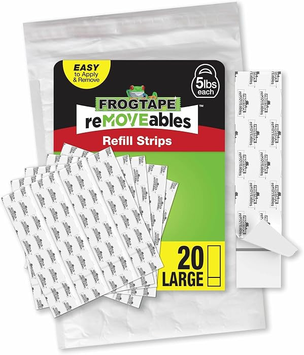 FrogTape reMOVEables Large Replacement Strips, 20 Adhesive Strip Refill Pack for Damage-Free Heav... | Amazon (US)