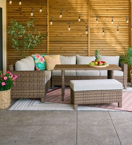 Wicker patio dining set, patio furniture, outdoor furniture, patio decor 

#LTKHome #LTKStyleTip #LTKSeasonal