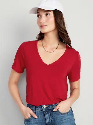 Luxe V-Neck T-Shirt for Women | Old Navy (US)