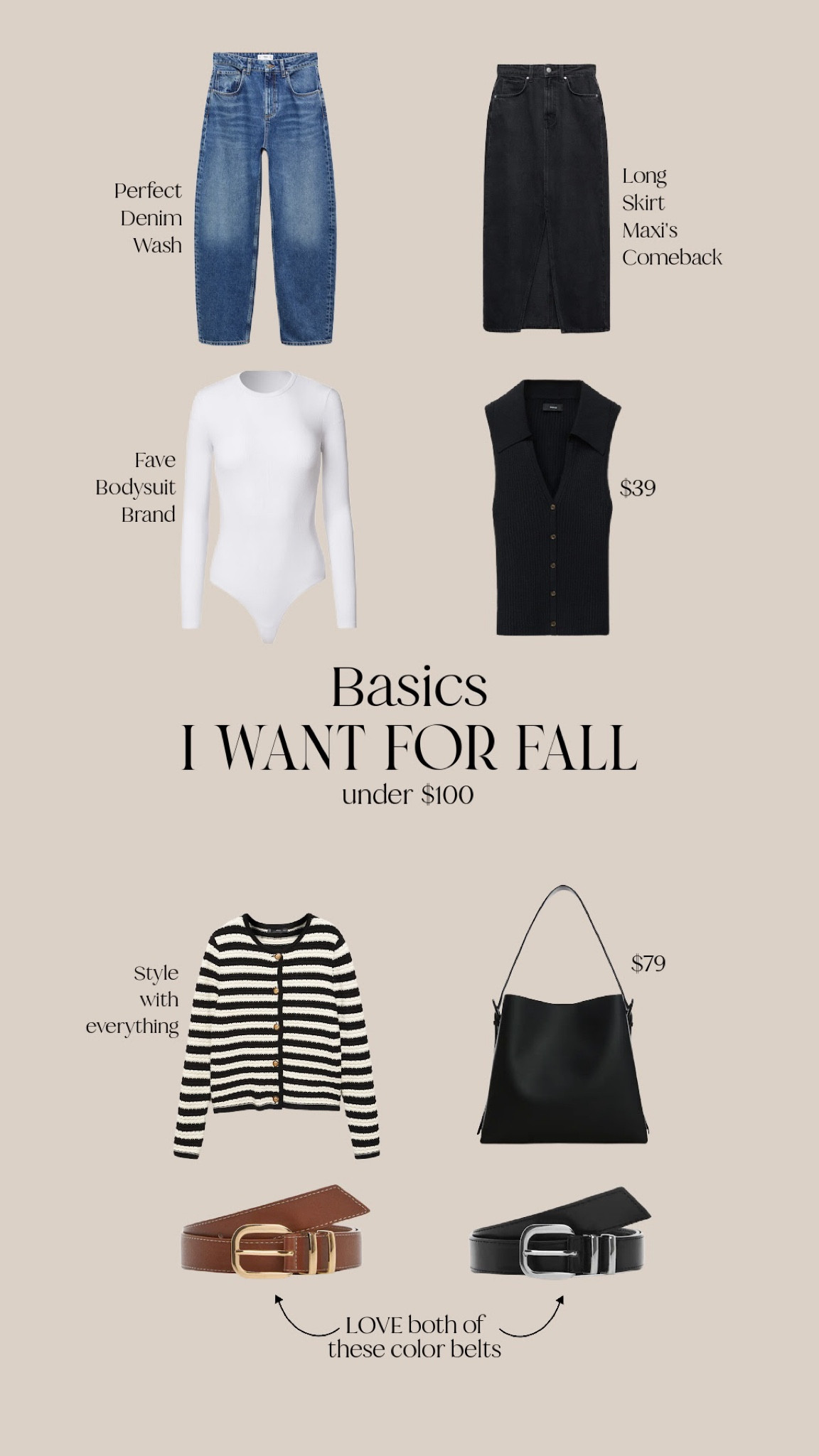 Fall transition items for your essential closet #fallclothes #fallitems #womenfallclothes 