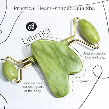 BAIMEI Jade Roller & Gua Sha Set Facial Beauty Tools, Face Roller Skin Massager for Face, Neck an... | Amazon (US)