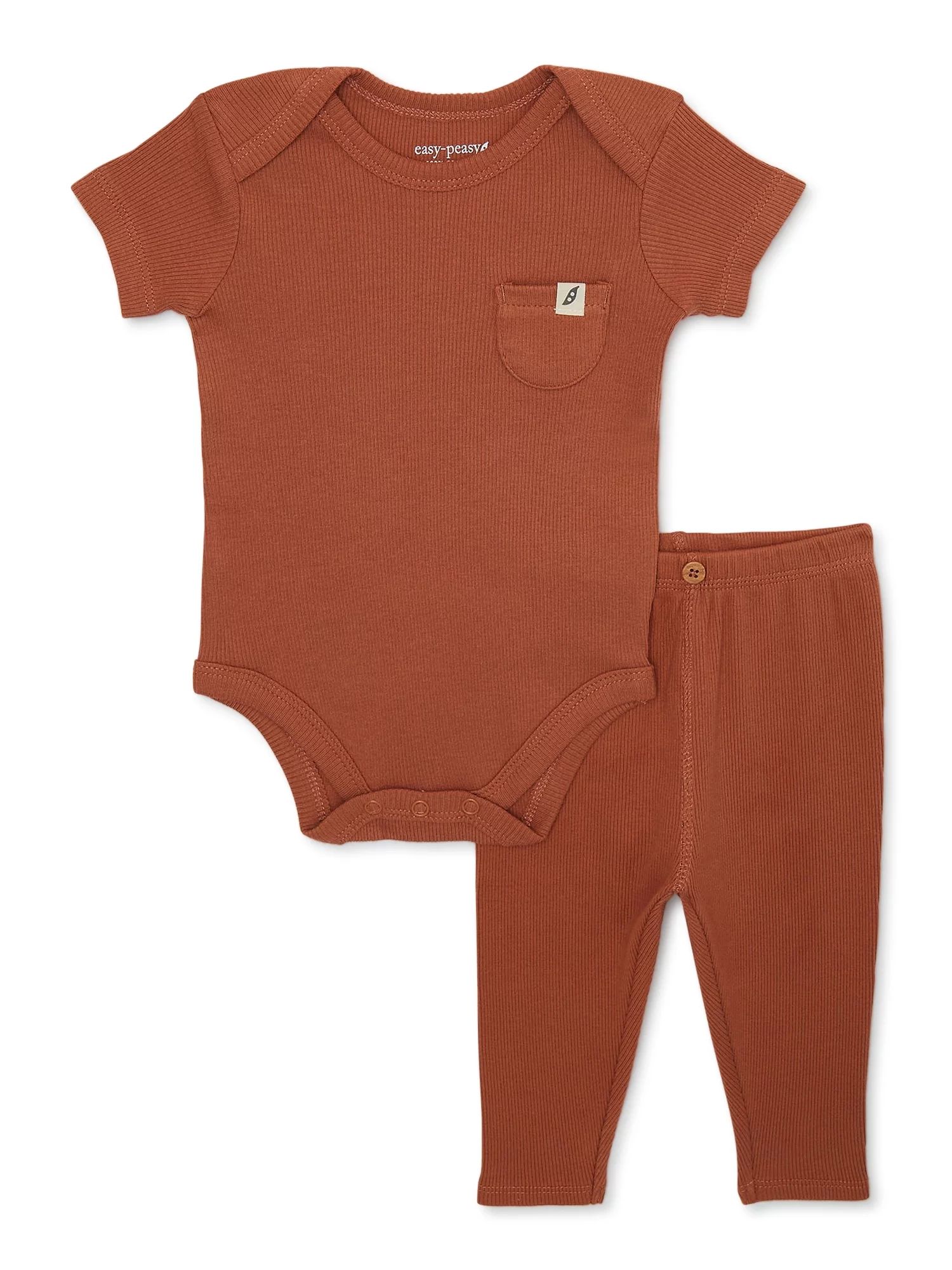 easy-peasy Baby Girls Bodysuit and Legging Outfit Set, 2-Piece, Sizes 0-24 Months | Walmart (US)