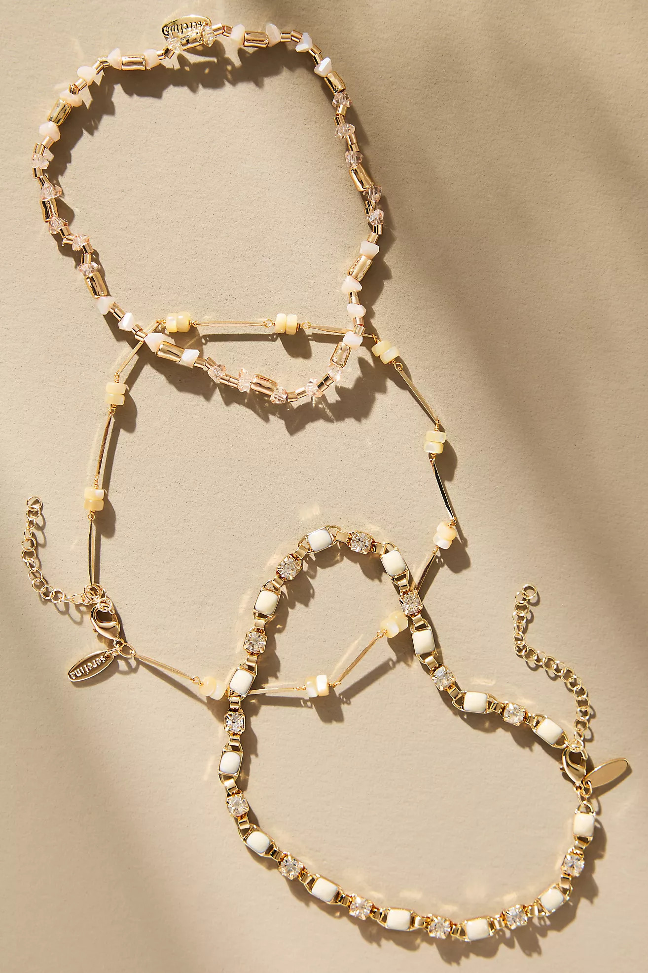 Stone & Crystal Anklets, Set of 3 | Anthropologie (US)