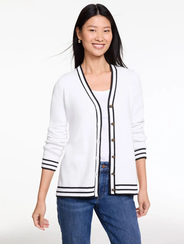 V-Neck Cardigan - Tipped | Talbots