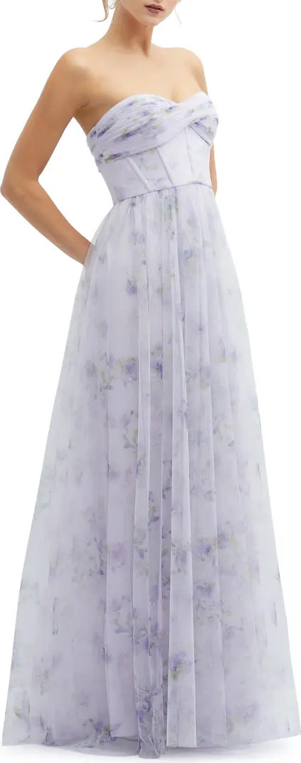 Floral Print Strapless Tulle | Nordstrom