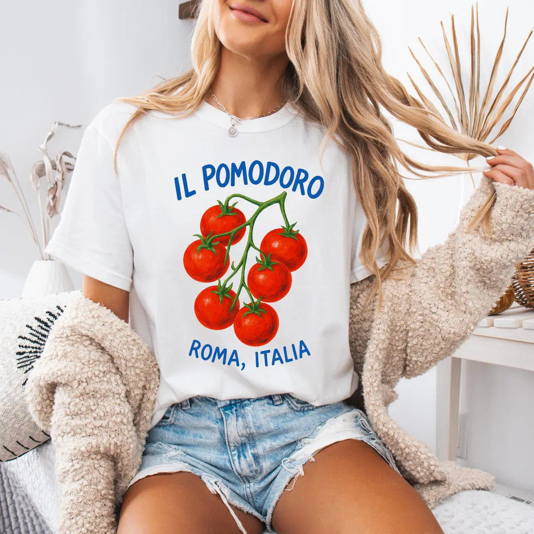 Il Pomodoro Tomato Shirt , Italian Food Graphic Tee, Vintage Italian Market Style, Roma, Perfect ... | Etsy (US)